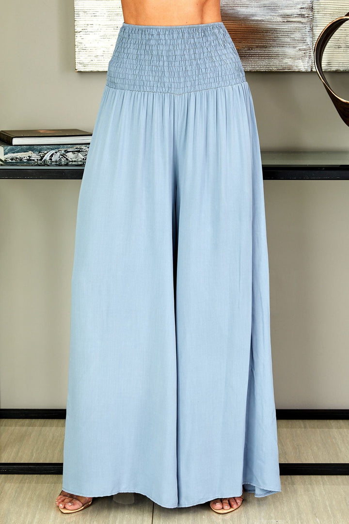 Viscose women's wide leg high-waist pants, versatile for casual or dressy looks.