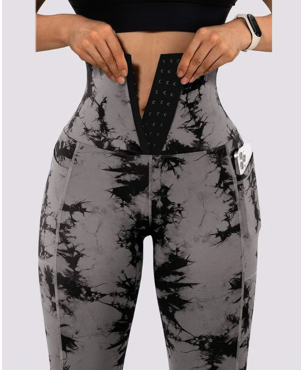 Versatile black high-waisted women's shapewear leggings. Sculpting & comfortable stretch pants for everyday fashion & active use.
