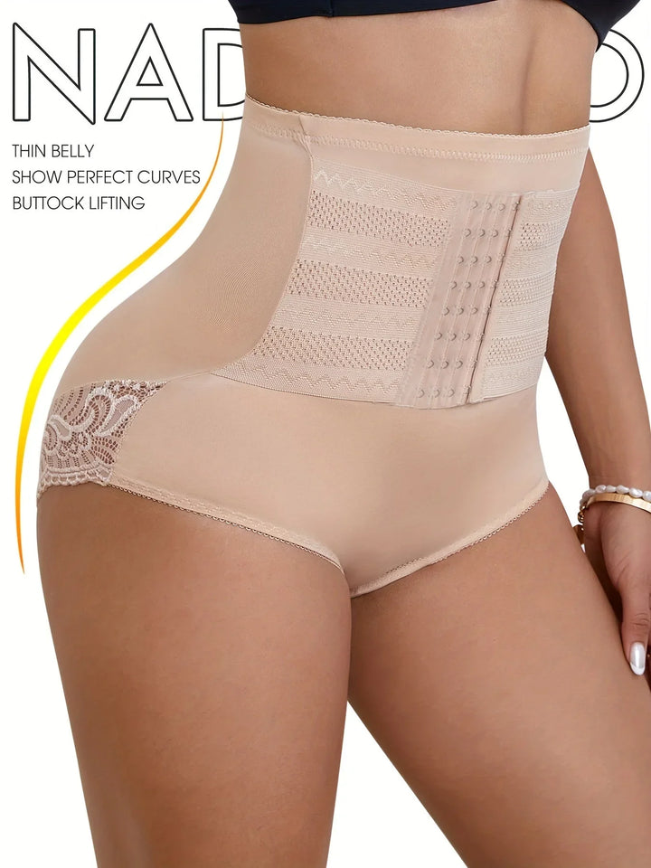 Achieve a smooth silhouette with these women's high-waisted compression shapewear briefs, offering firm control.
