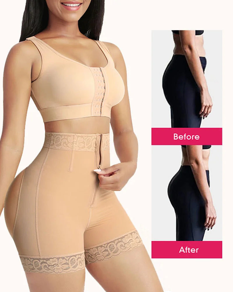 Body shaper high-waisted shorts for women, providing firm tummy control and a sculpted, smooth silhouette.