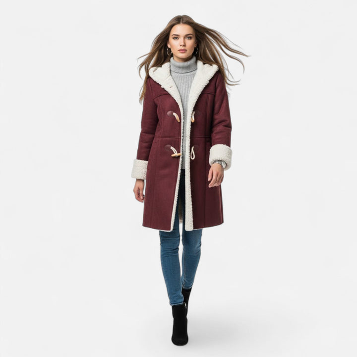 Chic women's fashion outerwear: a must-have hooded button-front coat.