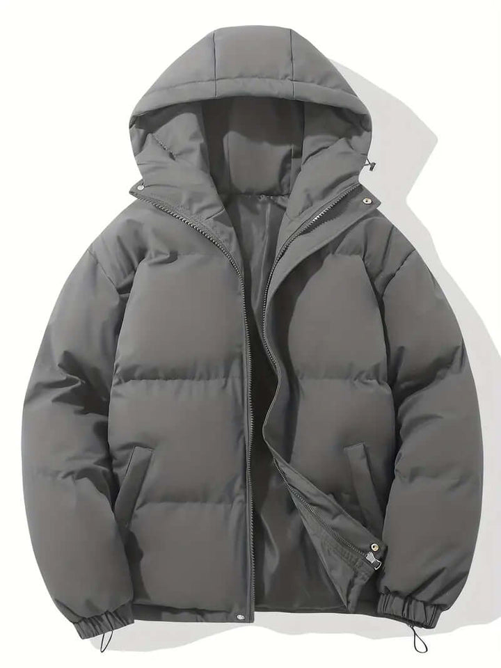 Versatile women's hooded puffer jacket, perfect for daily wear in cold climates.