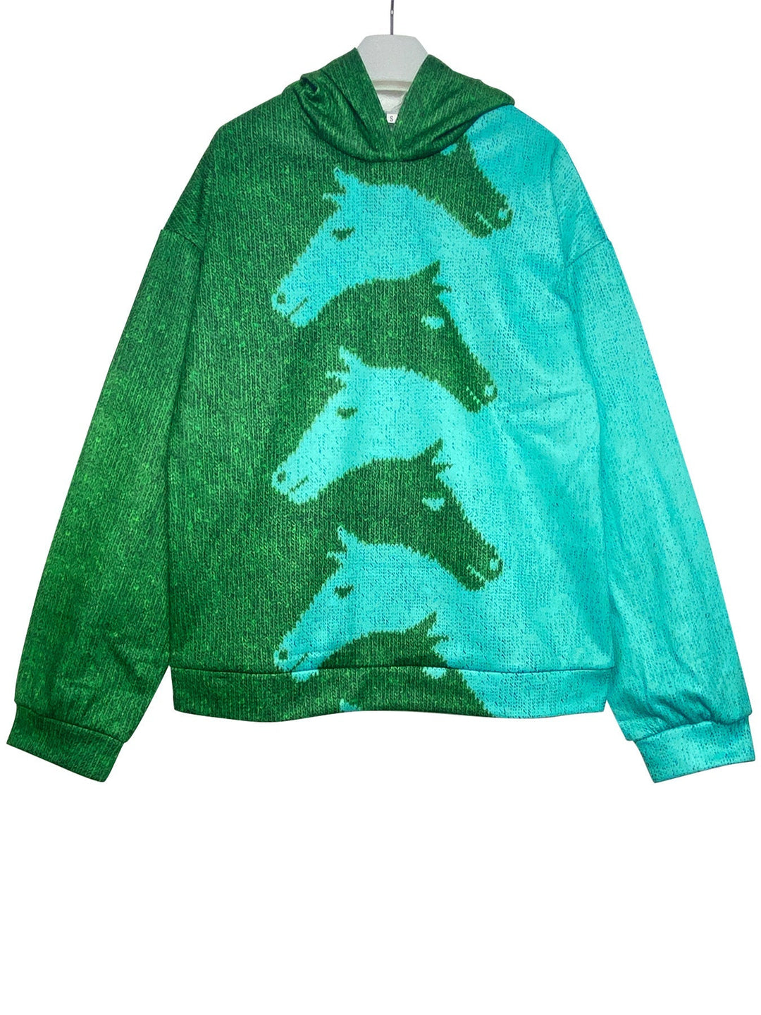 Fashionable women's horse print hoodie, a stylish and comfortable addition to any casual wardrobe.