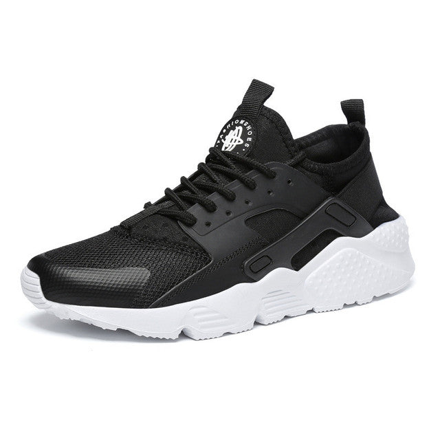 Close-up of the woven detailing on women's Huarache sneakers, showcasing breathable style.