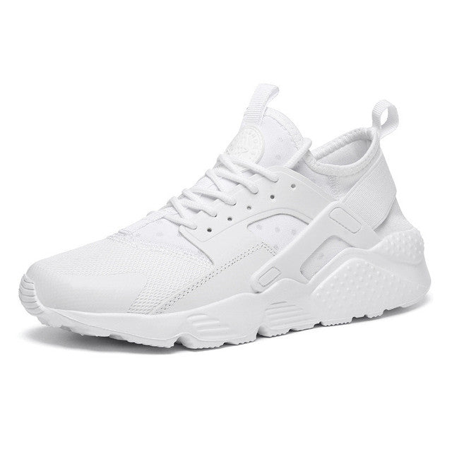 Woman wearing lightweight Huarache sneakers, perfect for casual walks and summer fashion.