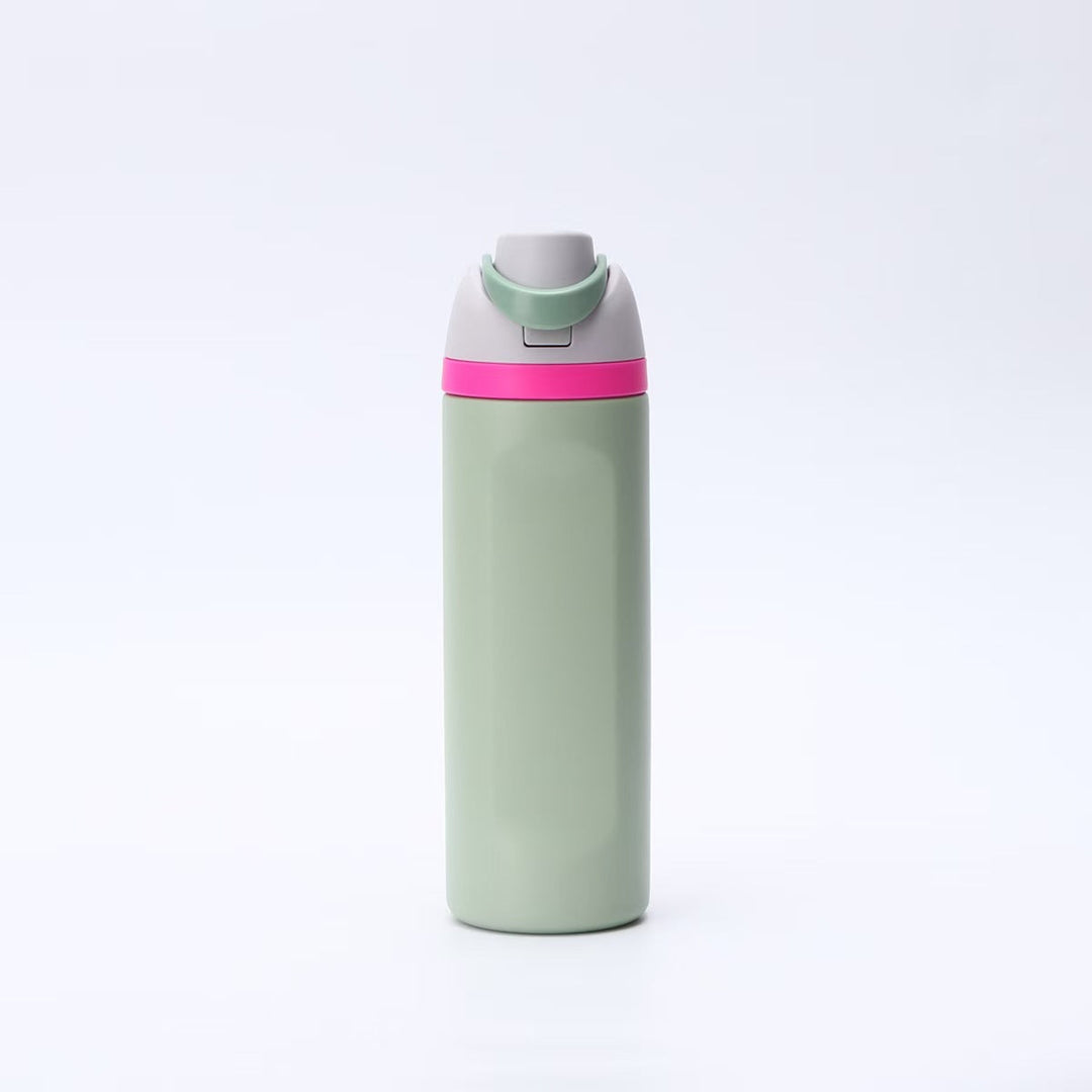 Elegant women's insulated water bottle. Perfect for carrying hot tea or cold water on the go.