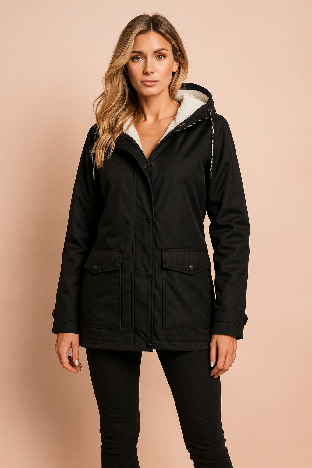 Stylish plus size winter parka for women, offering both warmth and fashion.
