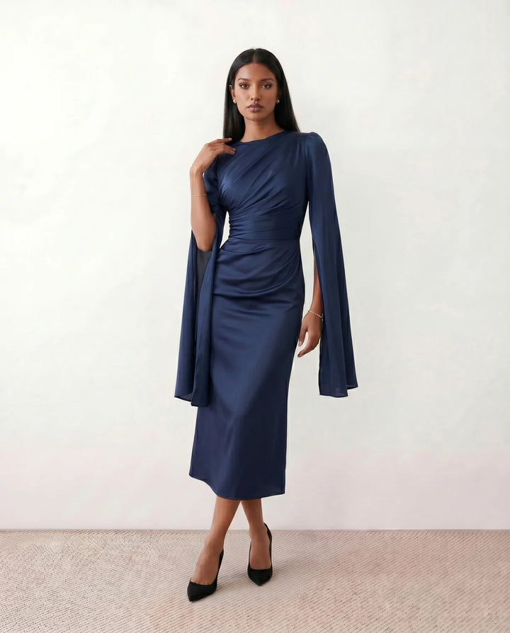 Chic women's Kamila mermaid maxi dress; a beautiful, elegant holiday dress with a graceful fit.