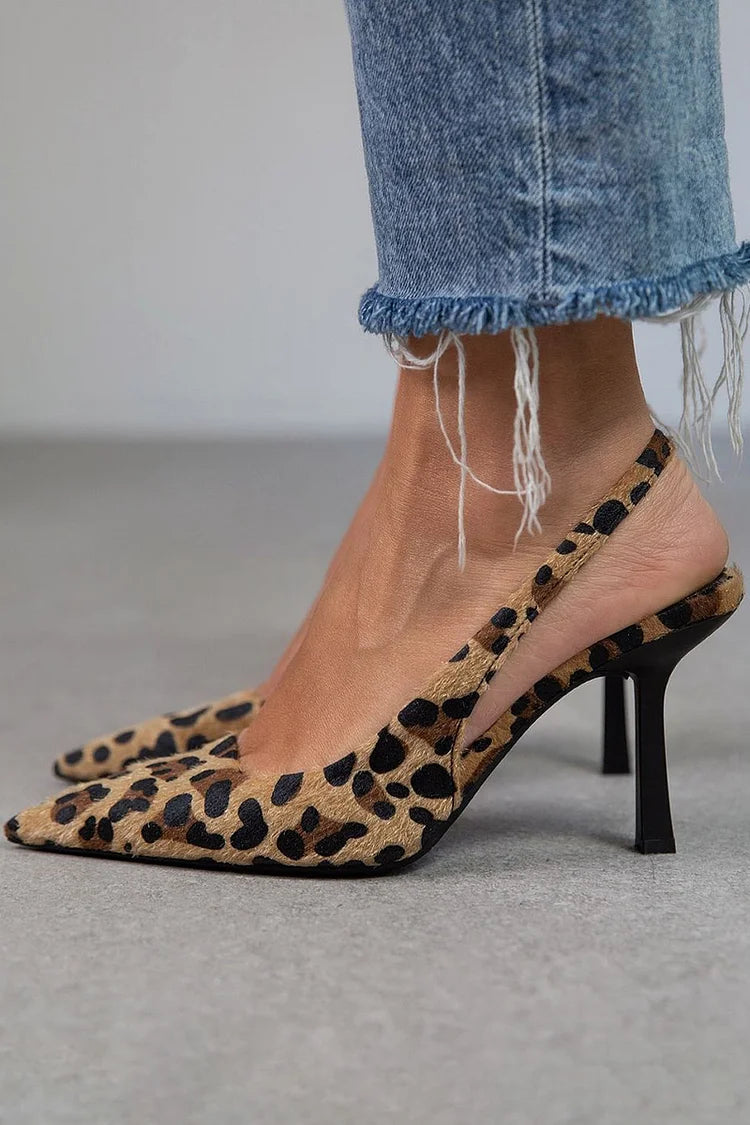 Women's khaki orthopaedic slingback heels with pointed toe & mid stiletto heel. Elegant, supportive comfort for work.