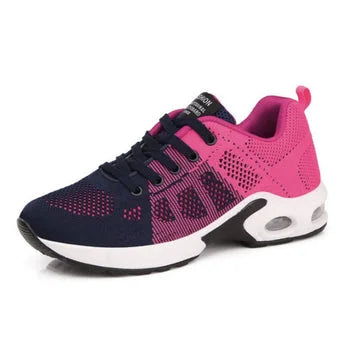 Women's active wear trainers, lace-up for secure fit, arch support & air cushion technology.