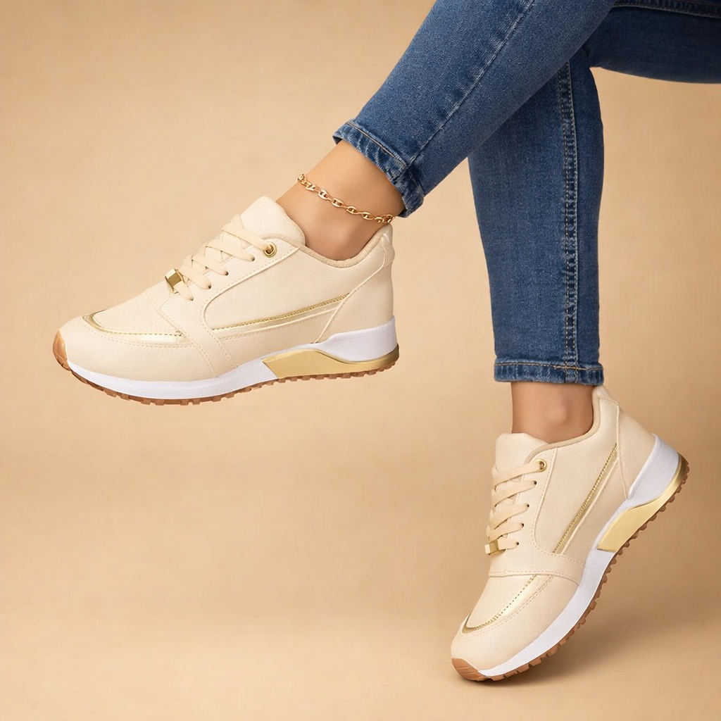 Fashionable women's sneakers with a secure lace-up closure for street comfort
