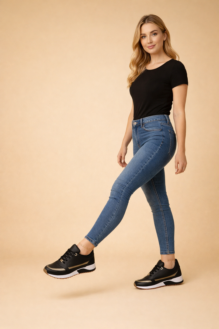 Elevated women's sneakers featuring a lace-up design for ultimate comfort
