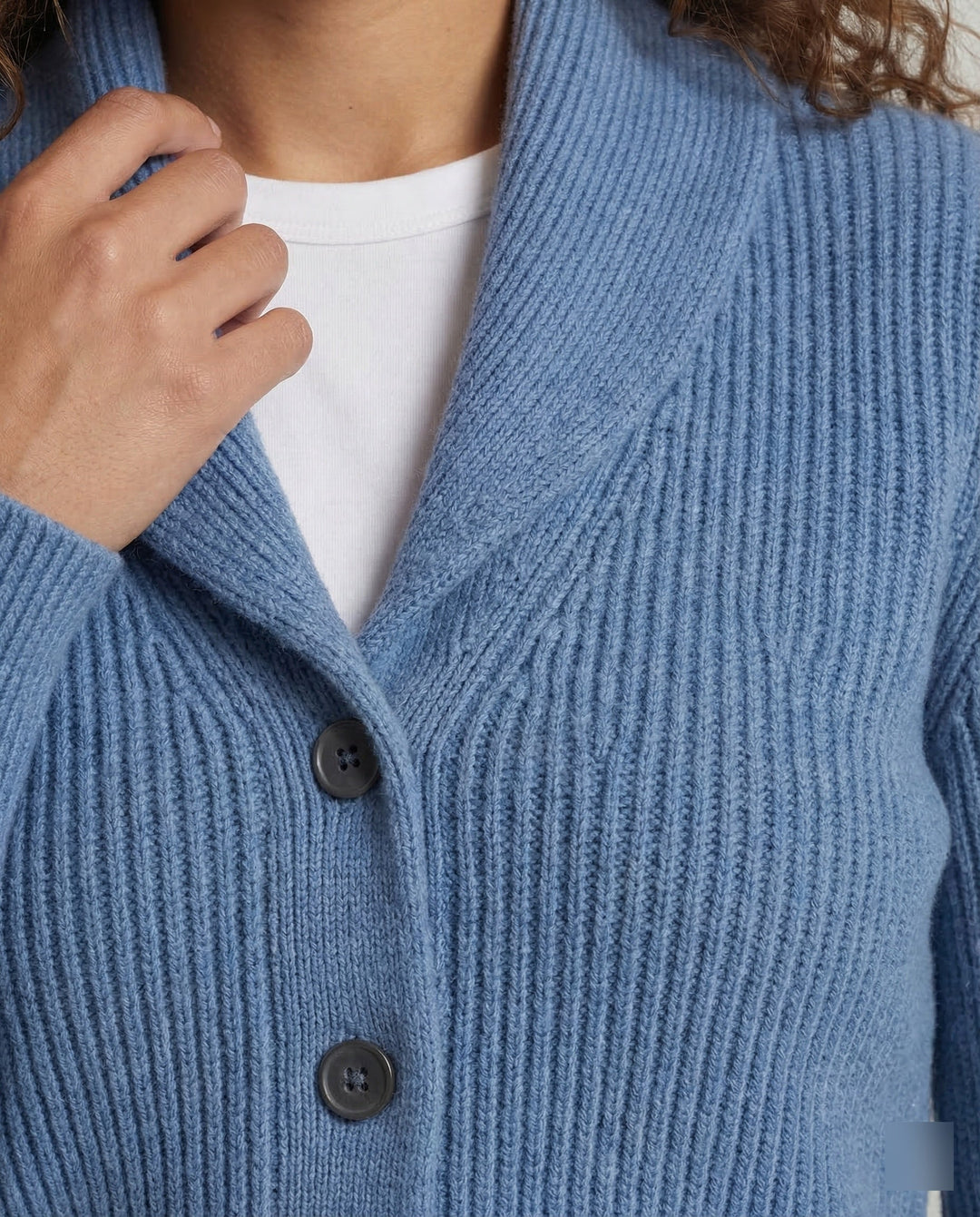 Stylish women's fashion cardigan with classic lapel collar and buttons