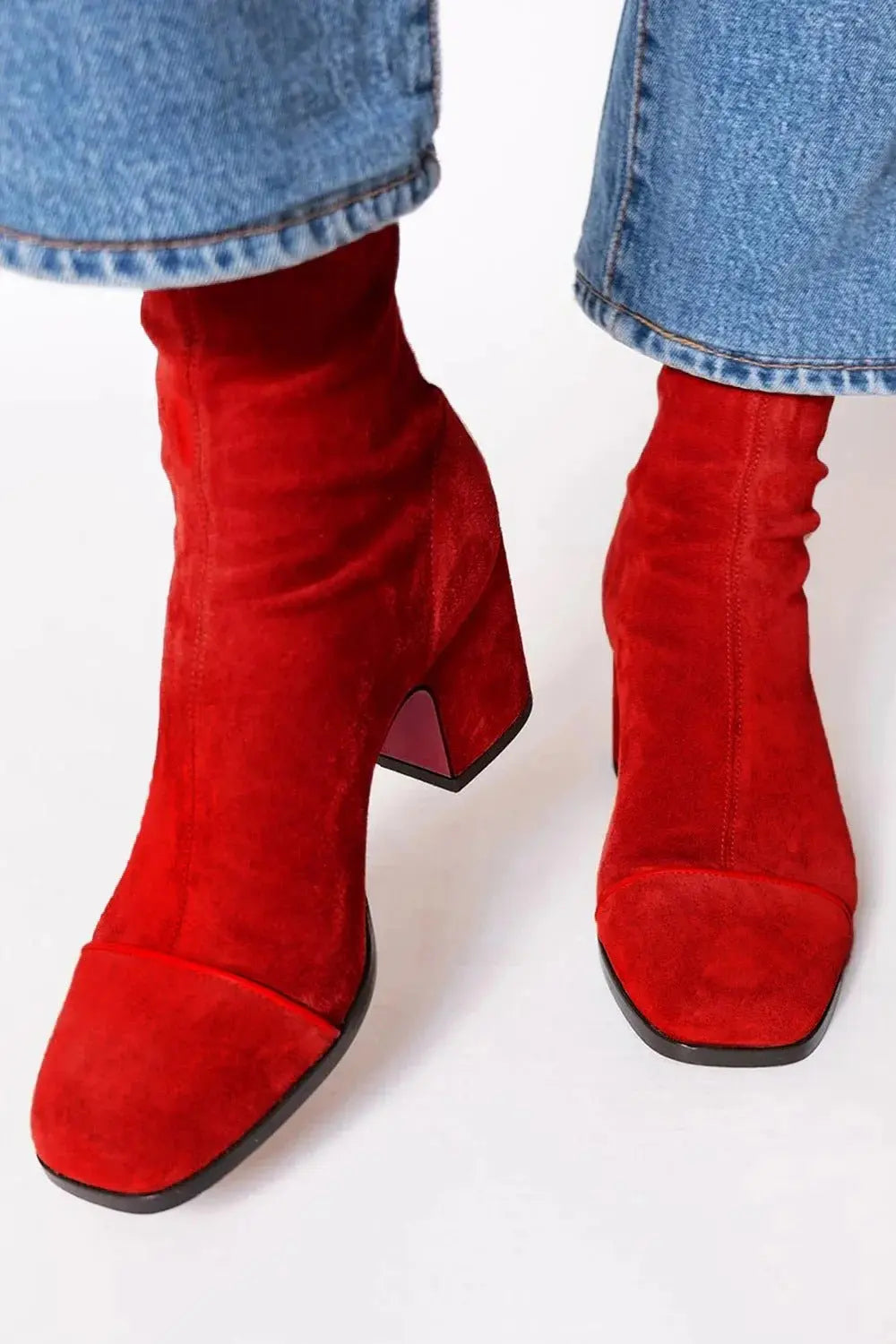 Contemporary women's footwear: square toe ankle boots with a comfortable block heel & leopard print.