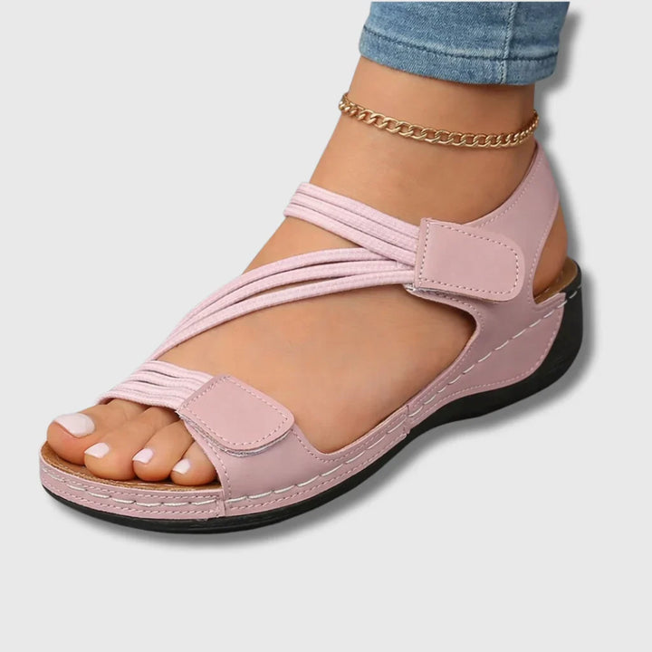 Blue women's adjustable strap comfort sandals, lightweight & supportive for everyday summer activities.