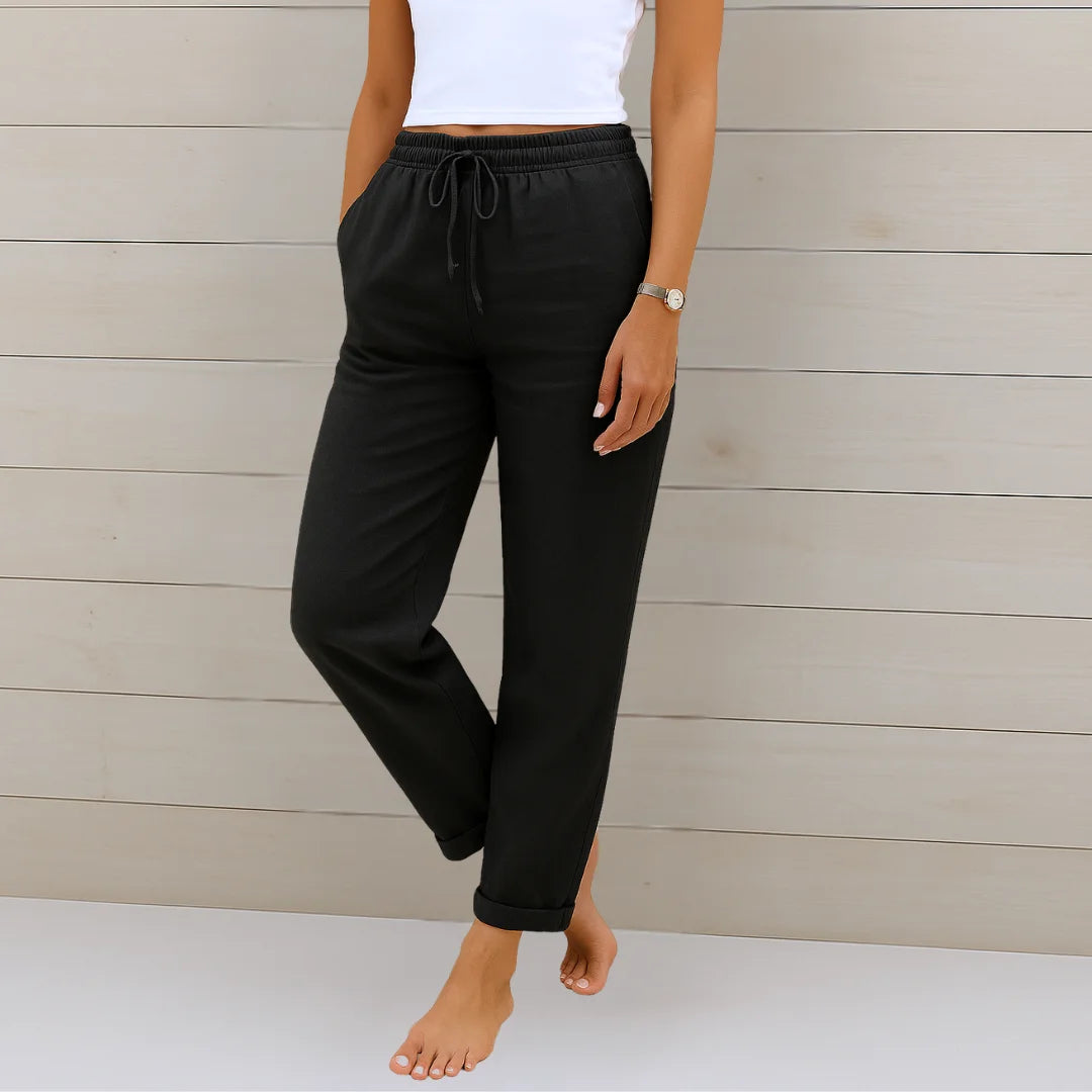 Women's versatile lightweight pants, elastic waist, perfect for a relaxed fit & comfortable wear.