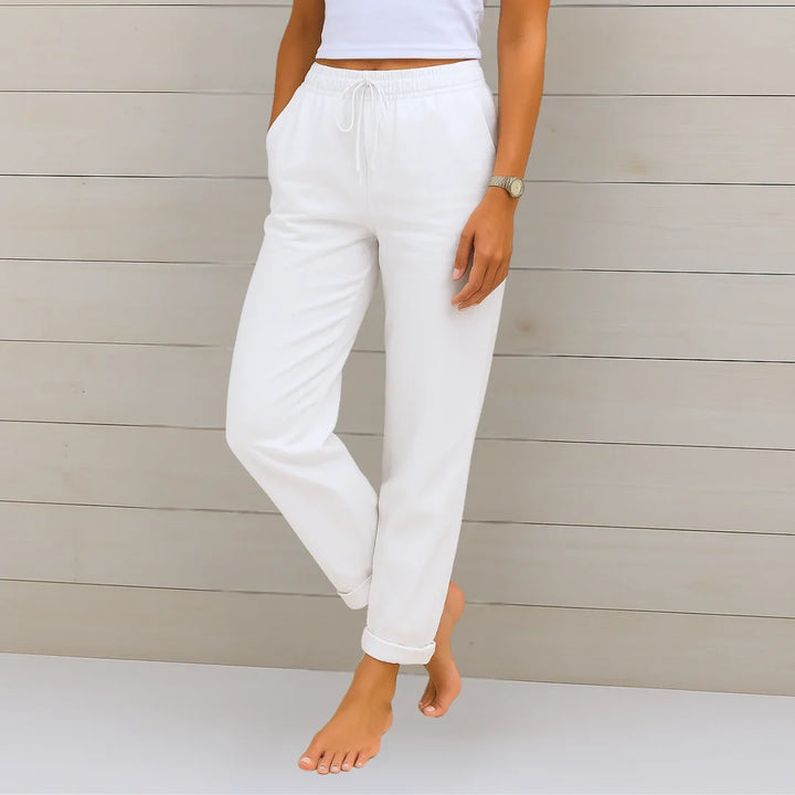 Everyday chic women's casual drawstring pants, lightweight & versatile for summer outfits & relaxed wear.