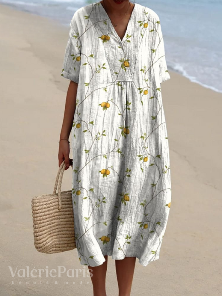 Women's A-line floral dress, a versatile choice for everyday summer style.