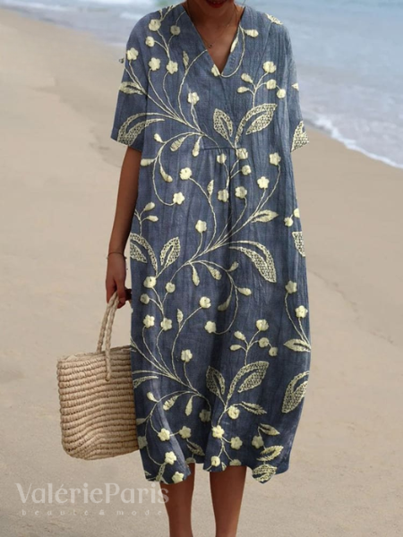 Off-the-shoulder floral summer dress, chic and feminine for beach days.