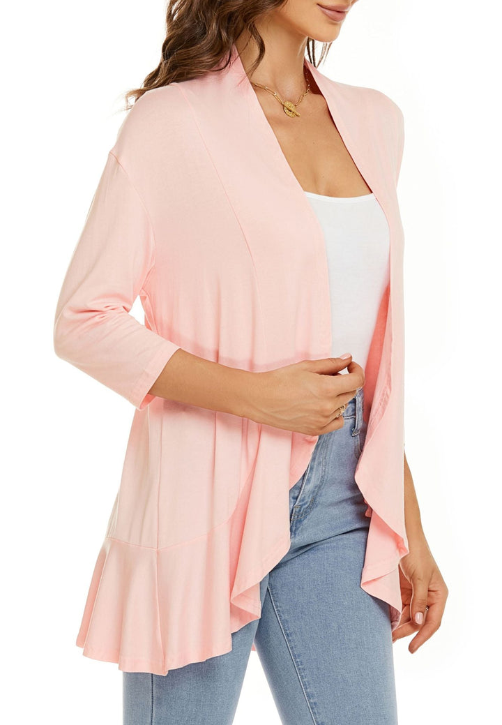 Simple & elegant women's lightweight open front cardigan for easy layering.
