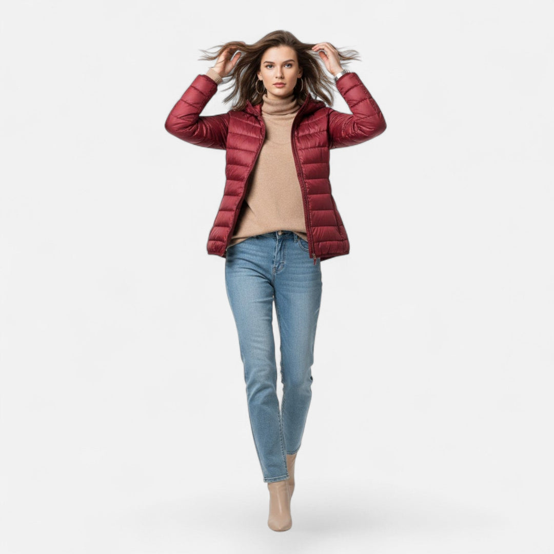 Plus-size women's fashion essential: a versatile down-filled winter coat.