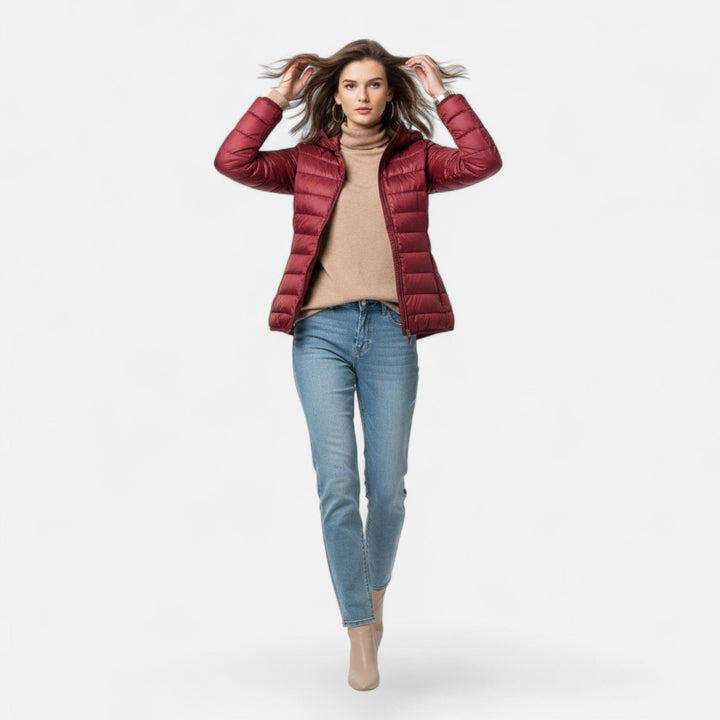 Plus-size women's fashion essential: a versatile down-filled winter coat.