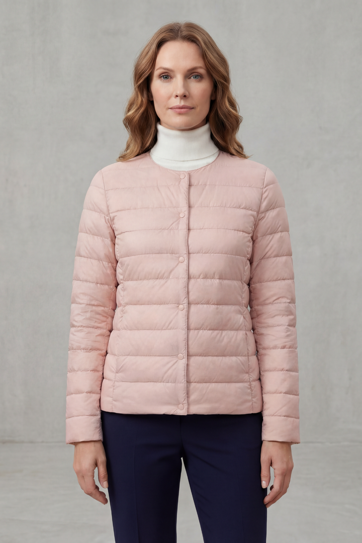 Everyday women's lightweight puffer for fall, warm & chic travel jacket.