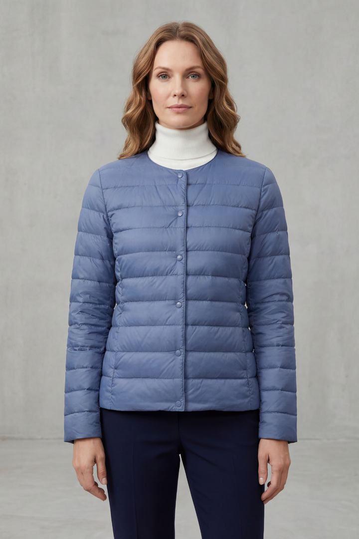 Stylish women's lightweight puffer, perfect casual outerwear for fall & mild winter.