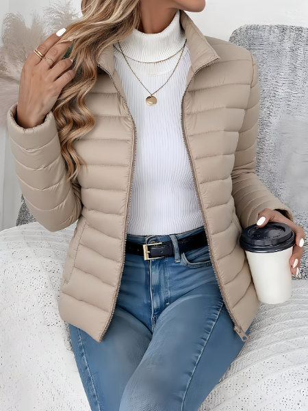 Stylish ladies' lightweight quilted jacket, weather-resistant & perfect for spring transitional casual wear.
