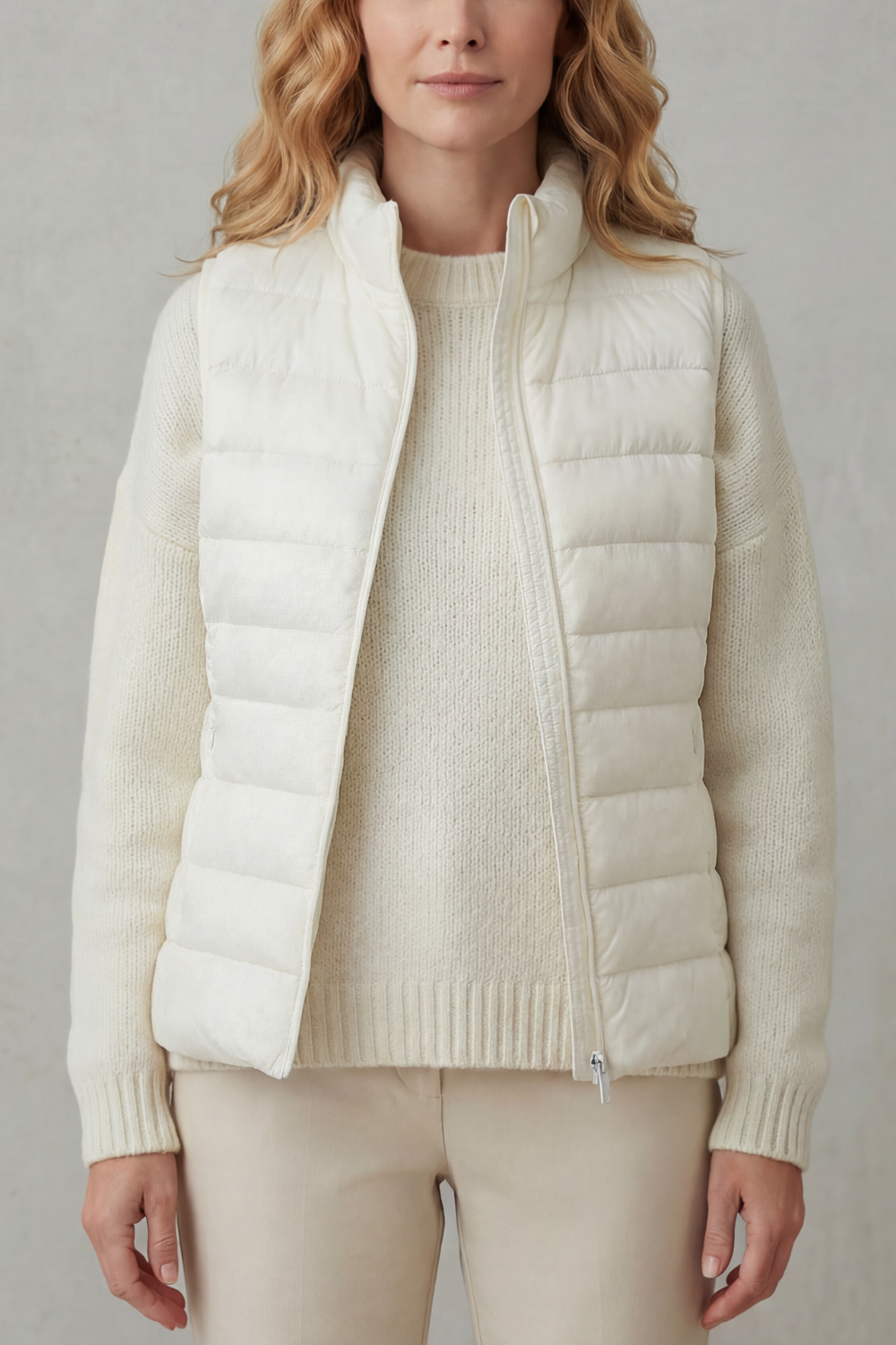 Effortlessly chic women's lightweight quilted vest, versatile outerwear.