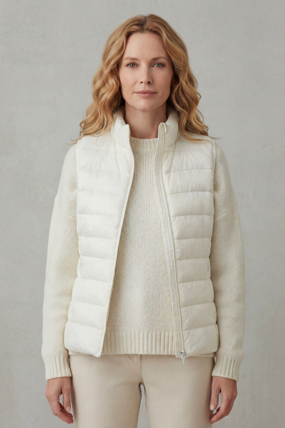 Quilted women's vest, designed for easy layering and comfortable warmth.