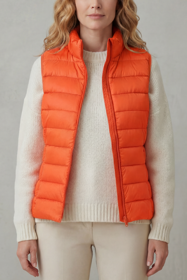 Stylish lightweight quilted vest for women, a must-have seasonal item.
