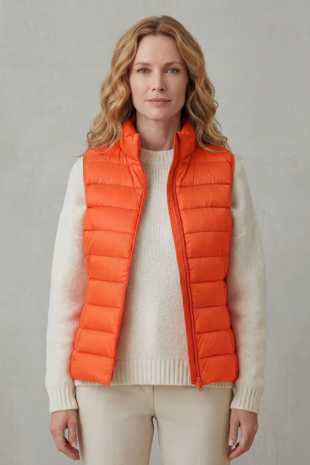 Women's casual outerwear vest, featuring a comfortable quilted design.