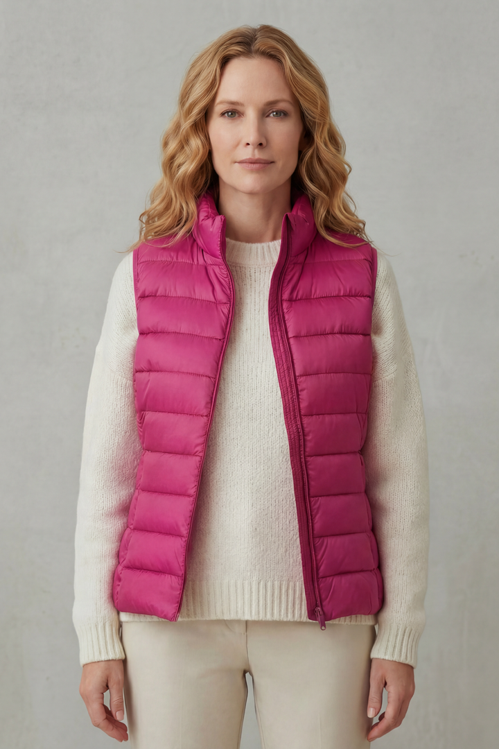 Everyday women's lightweight quilted vest, ideal for outdoor activities.