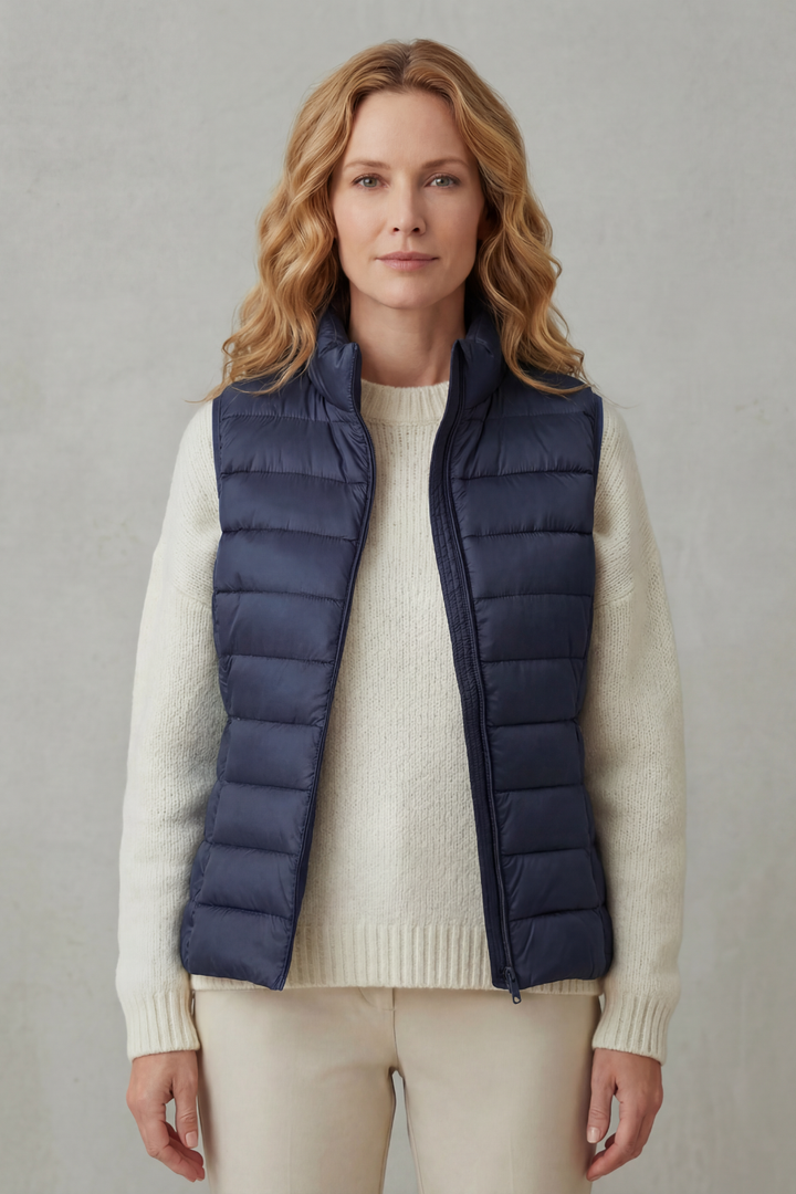 Effortless style with this lightweight women's quilted vest, ideal for any season.