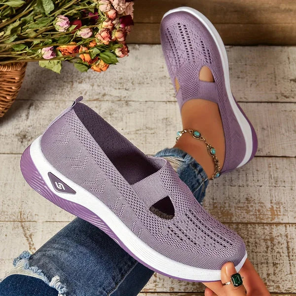 Women's modern casual shoes: lightweight slip-on sneakers, featuring a cool cut-out design for ultimate comfort.