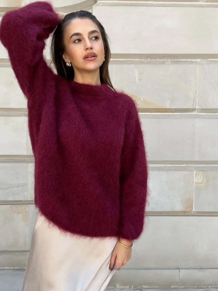 Luxury women's soft feel jumper, a chic lightweight top for modern minimalist style & effortless elegance.