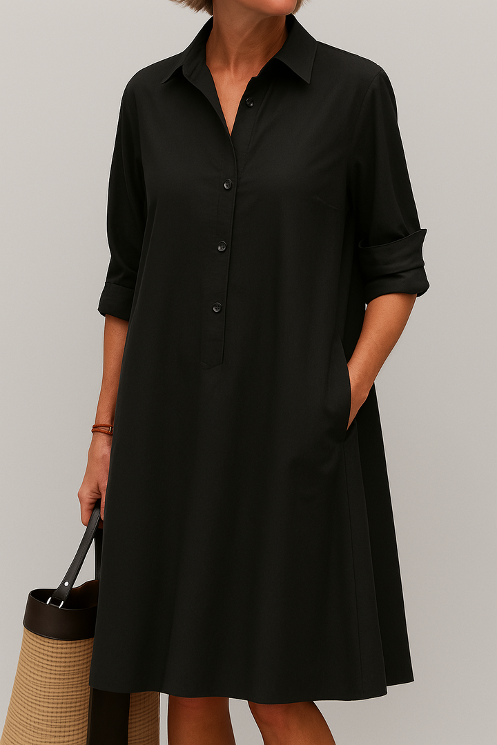 Women's lightweight summer midi shirt dress in a relaxed fit for ultimate comfort.