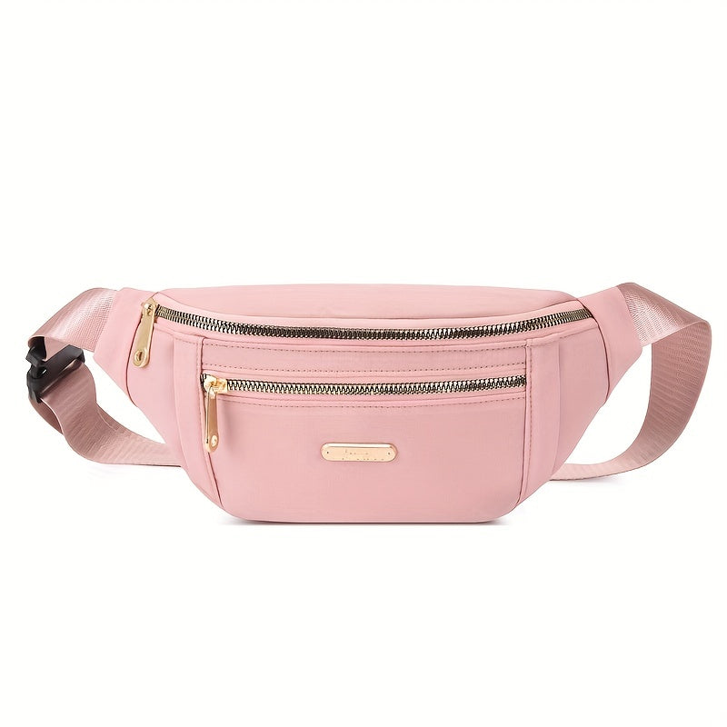 Women's lightweight waist bag with multi-zip pockets, ideal for travel & everyday carry.