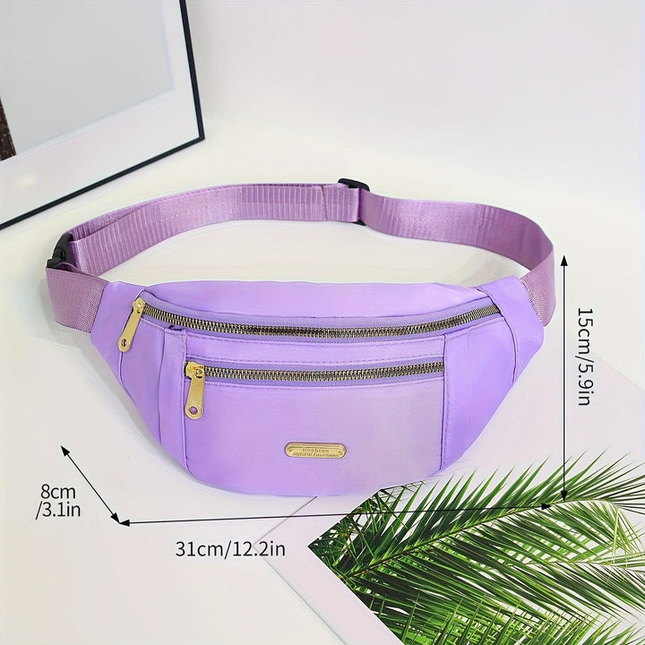 Side view of adjustable women's bum bag, showing slim profile & lightweight design.