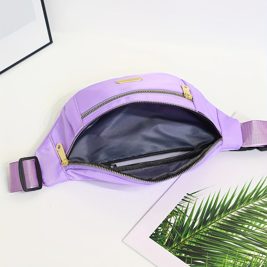 Versatile women's bum bag featuring adjustable strap & multiple zipper compartments.