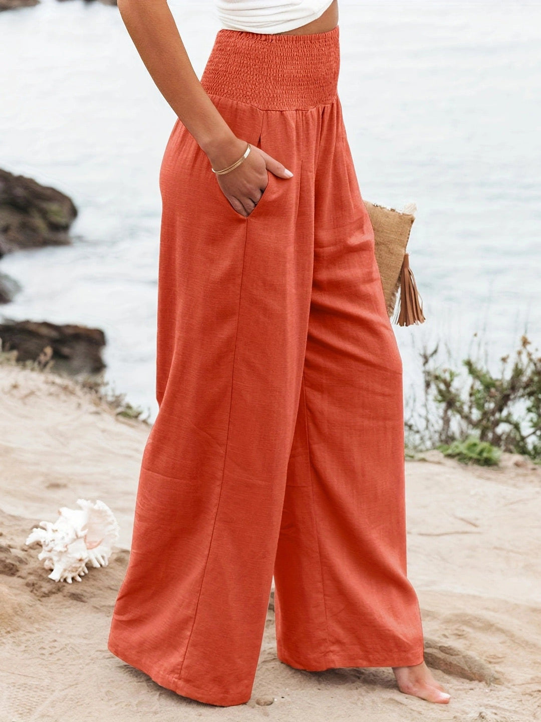 Effortless style with women's casual linen trousers, a staple for summer.