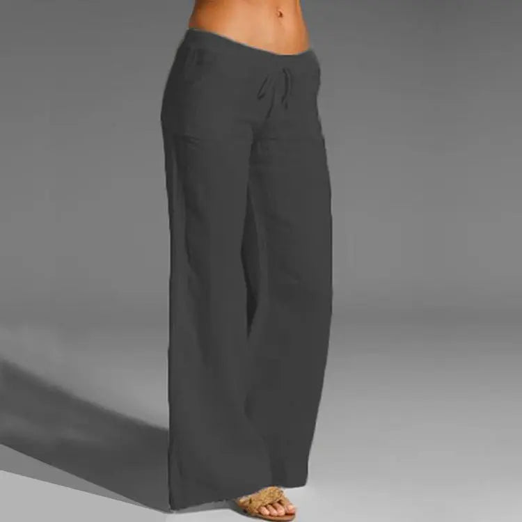 Comfortable and breathable linen trousers for women, ideal for travel and casual style