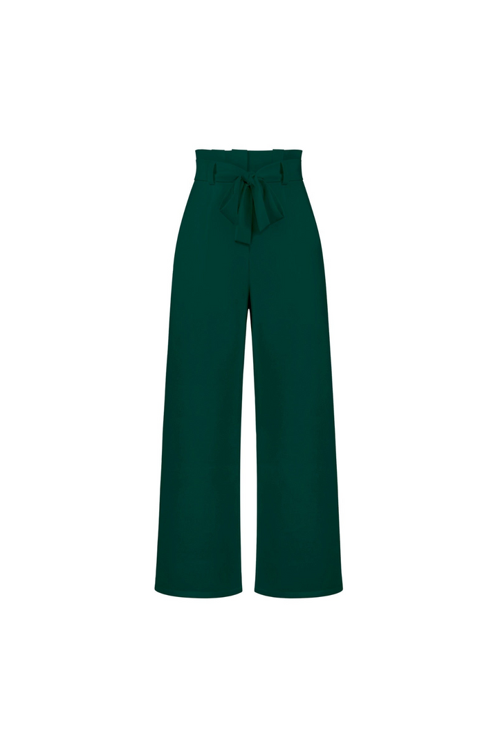 Versatile women's linen wide leg trousers, comfortable for office, home, or travel.