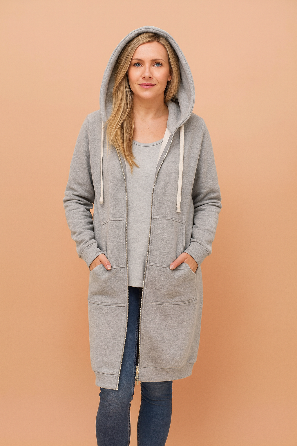 Women's long fashion sweater, offering both warmth and elegant style in a pullover.