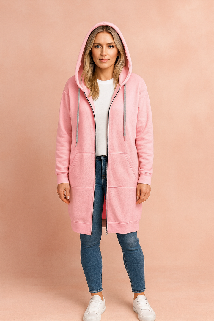 Stylish women's long pullover sweater, ideal for casual wear and sophisticated looks.