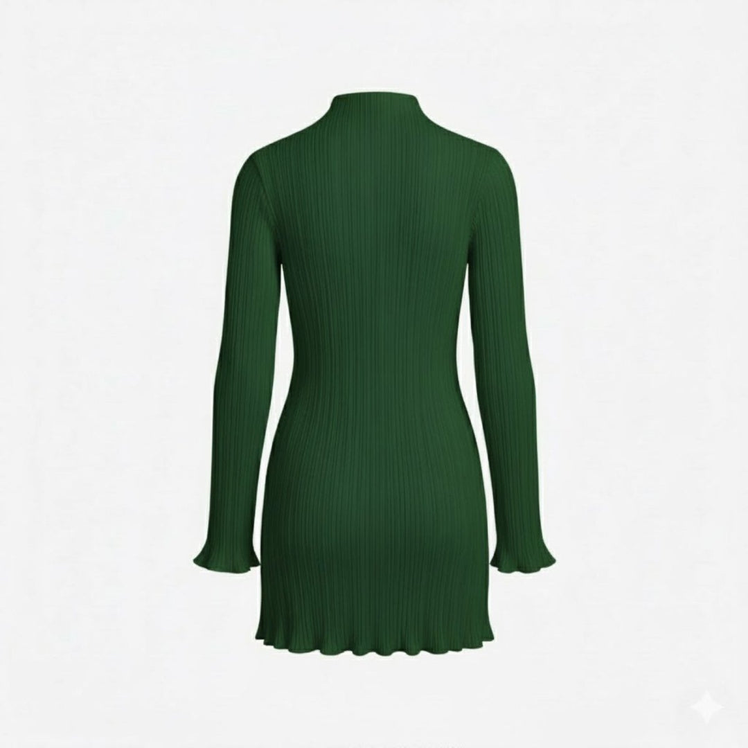 Modern women's bodycon mini dress, long sleeve, perfect for evenings out.