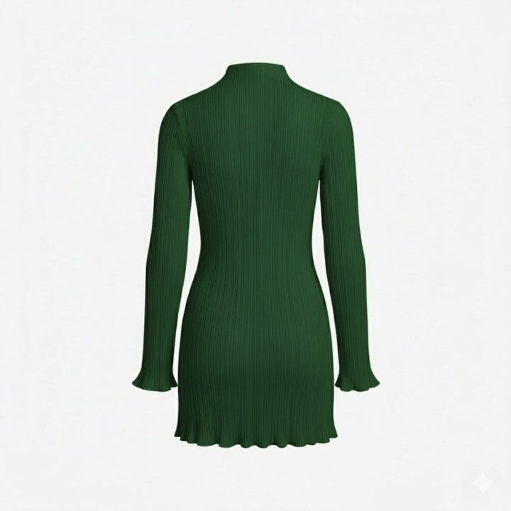 Modern women's bodycon mini dress, long sleeve, perfect for evenings out.