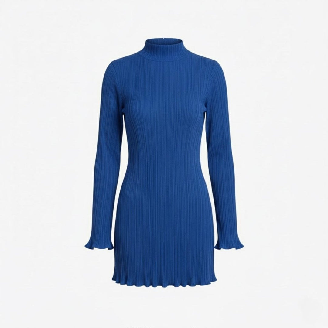 Versatile women's long sleeve bodycon mini dress, suitable for daily wear.