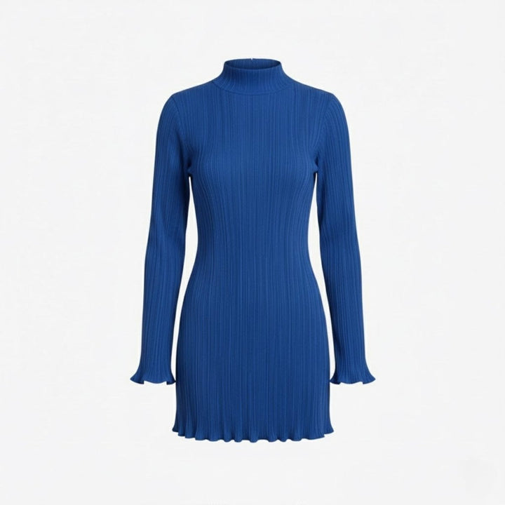 Versatile women's long sleeve bodycon mini dress, suitable for daily wear.